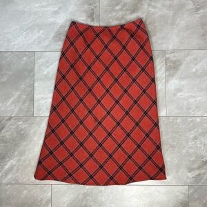 Elegant Red Plaid Women's Skirt Neiman Marcus Womens Skirt Size 6 Wool Blend